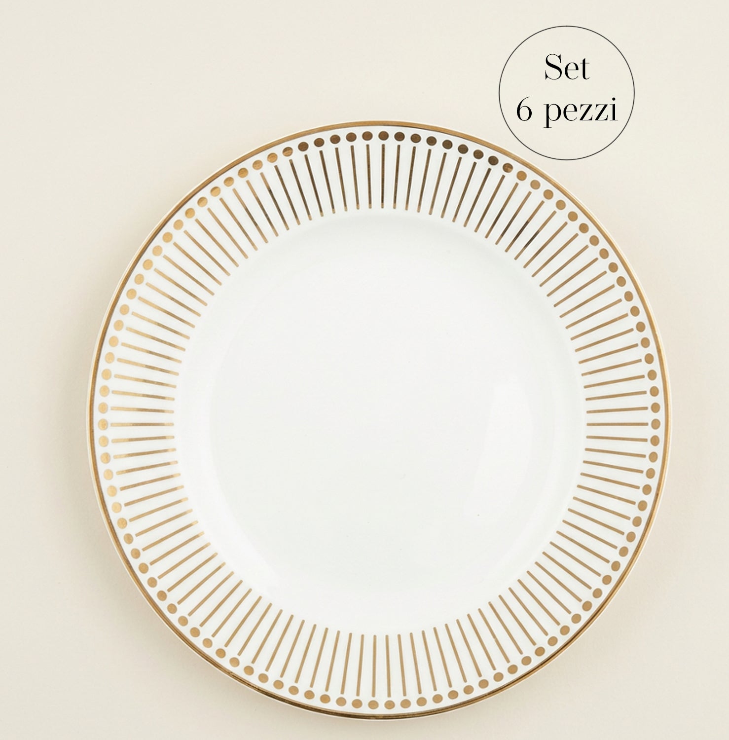 Set 6 piatti piani gold