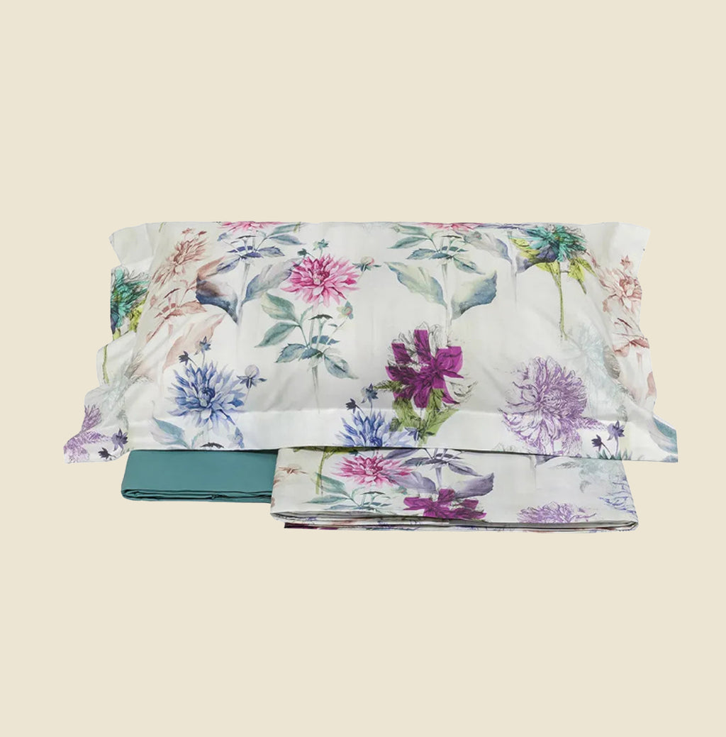 Completo lenzuola matrimoniale "Destiny salvia"