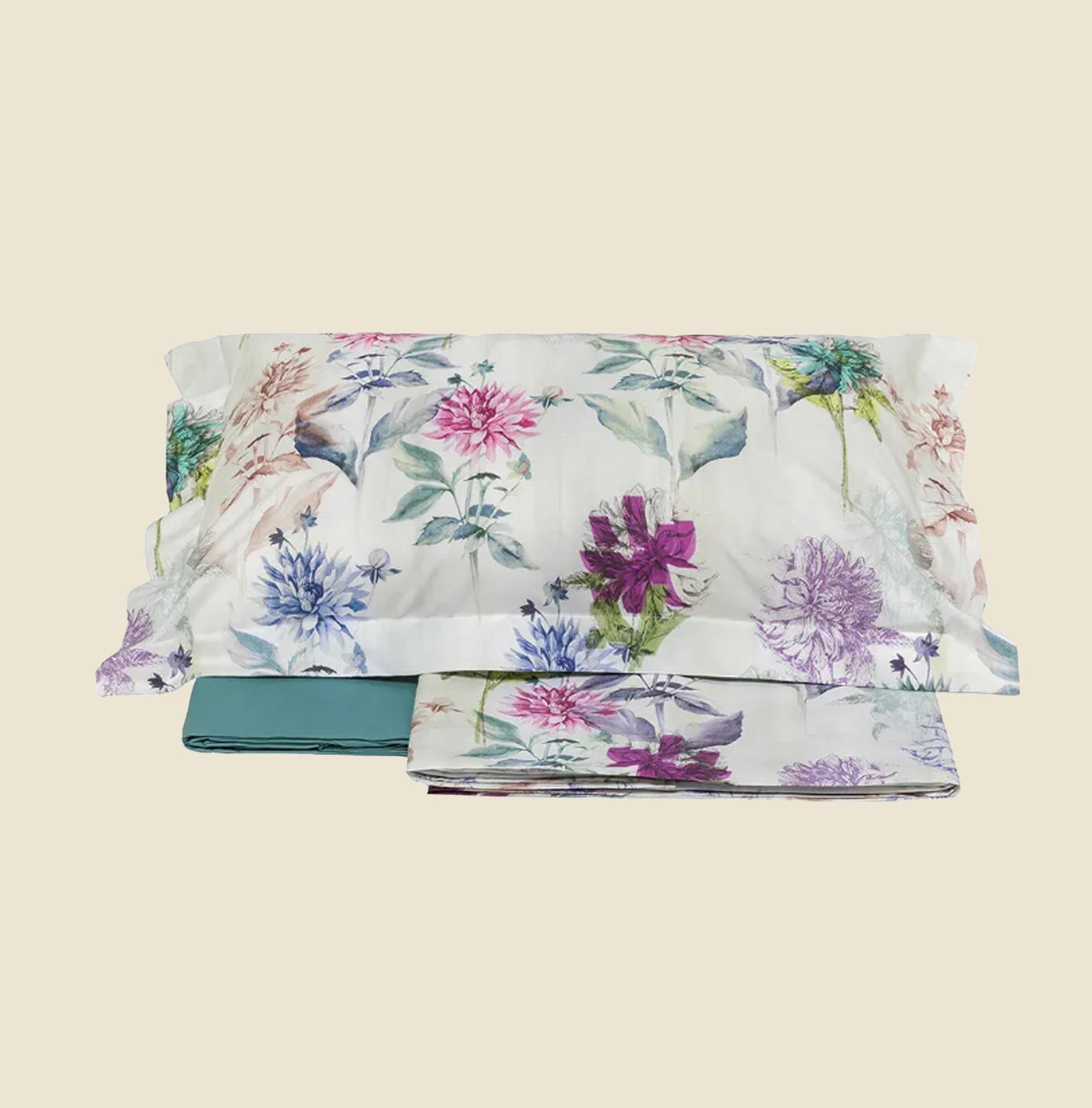 Completo lenzuola matrimoniale "Destiny salvia"