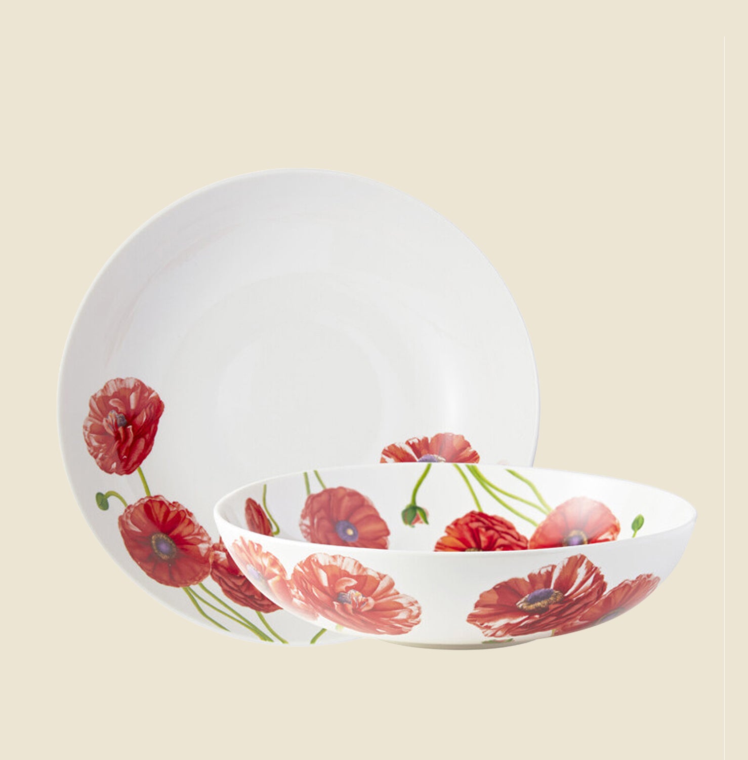 Set 2 piatti fondi "Floriade" papaveri