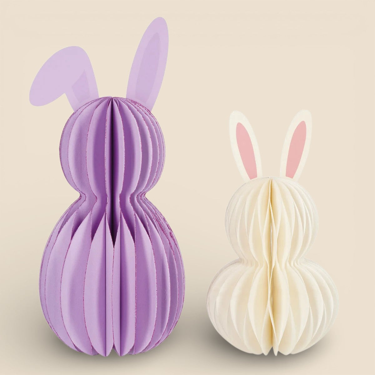 Set di 2 Coniglietti Pieghevoli in Carta - Hoppy Easter Decorazioni Pasquali