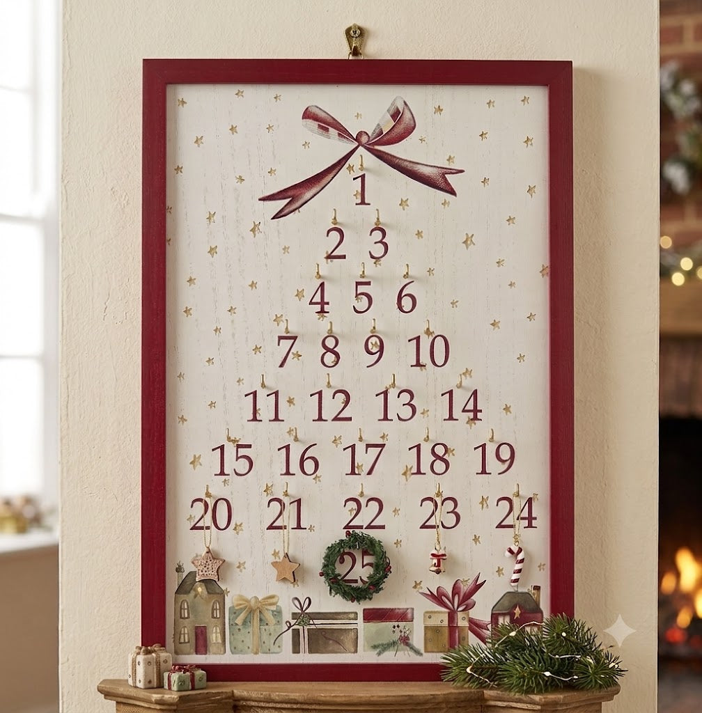 Calendario dell’Avvento in Legno 35x50 cm