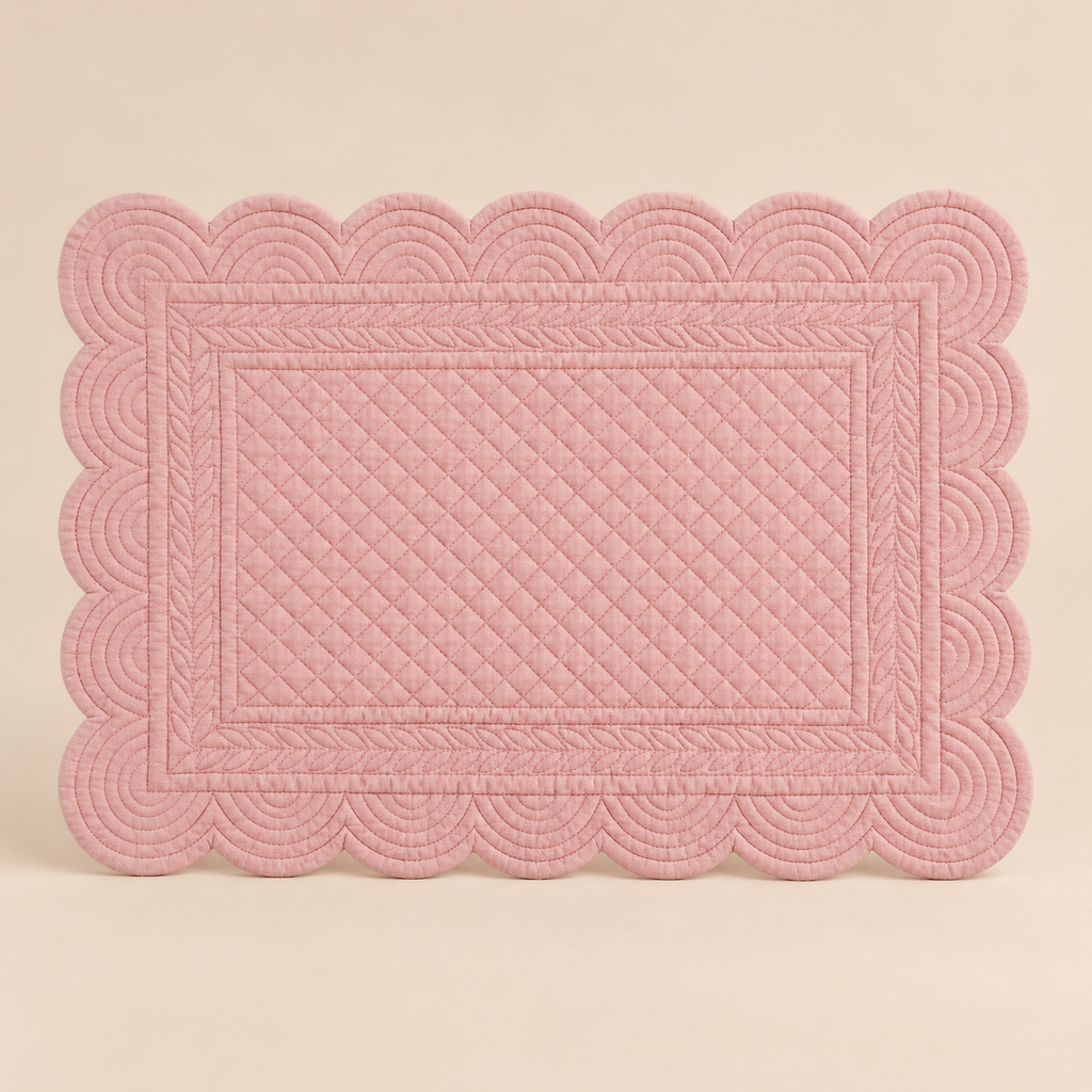 Tovaglietta Americana Rettangolare Rosa in Cotone 35 x 50 cm - Collezione Carmen