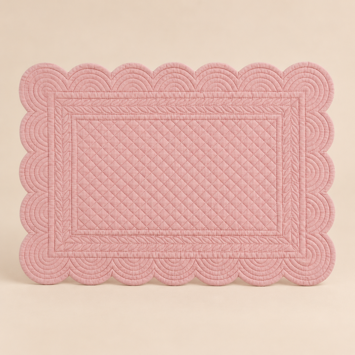 Tovaglietta Americana Rettangolare Rosa in Cotone 35 x 50 cm - Collezione Carmen