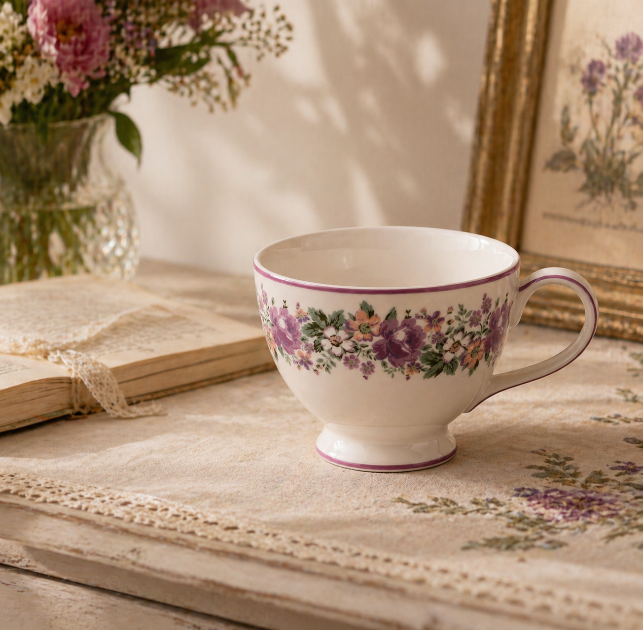 Tazza tè Marie dusty rose