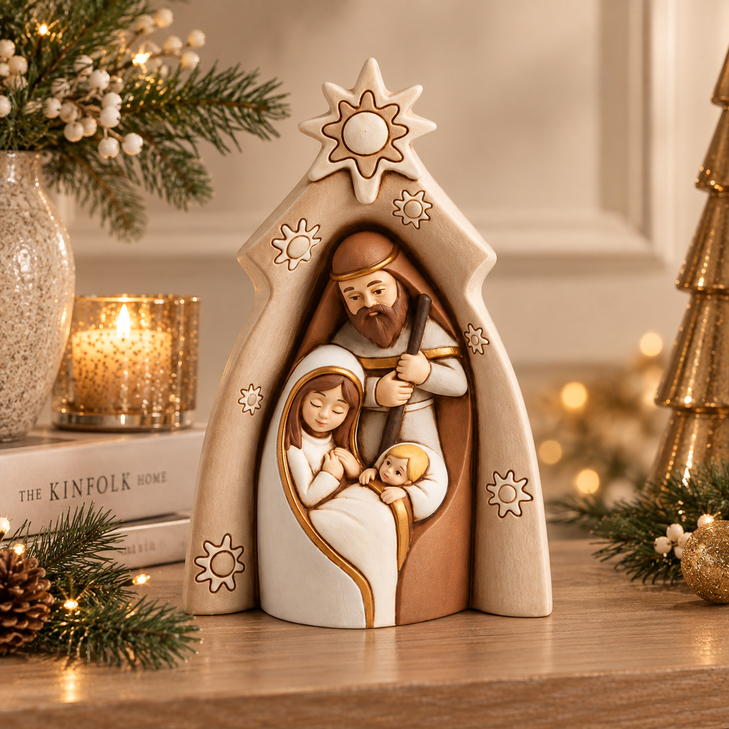 Natività Sacra Famiglia in Ceramica 13 x H 20,5 cm