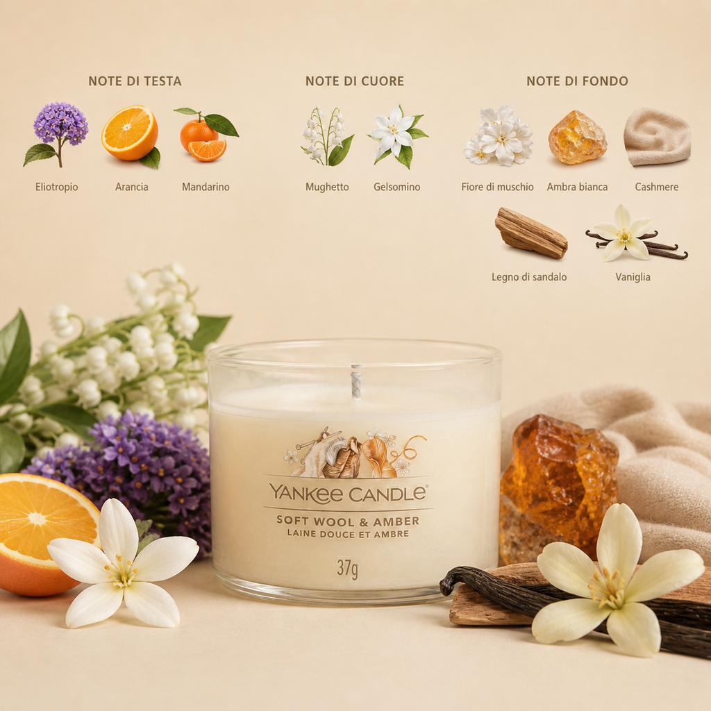 Yankee Candle candela mini Soft wool & Amber