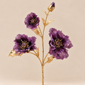 Ramo Papavero Artificiale Lavanda e Oro h.64 cm
