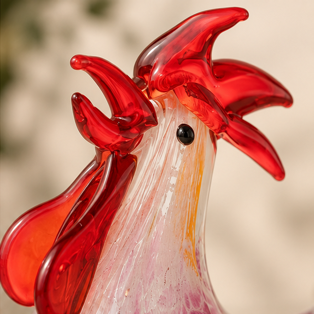 Fermacarte Gallina Decorativa in Vetro 15 x 14 x 9,5 cm