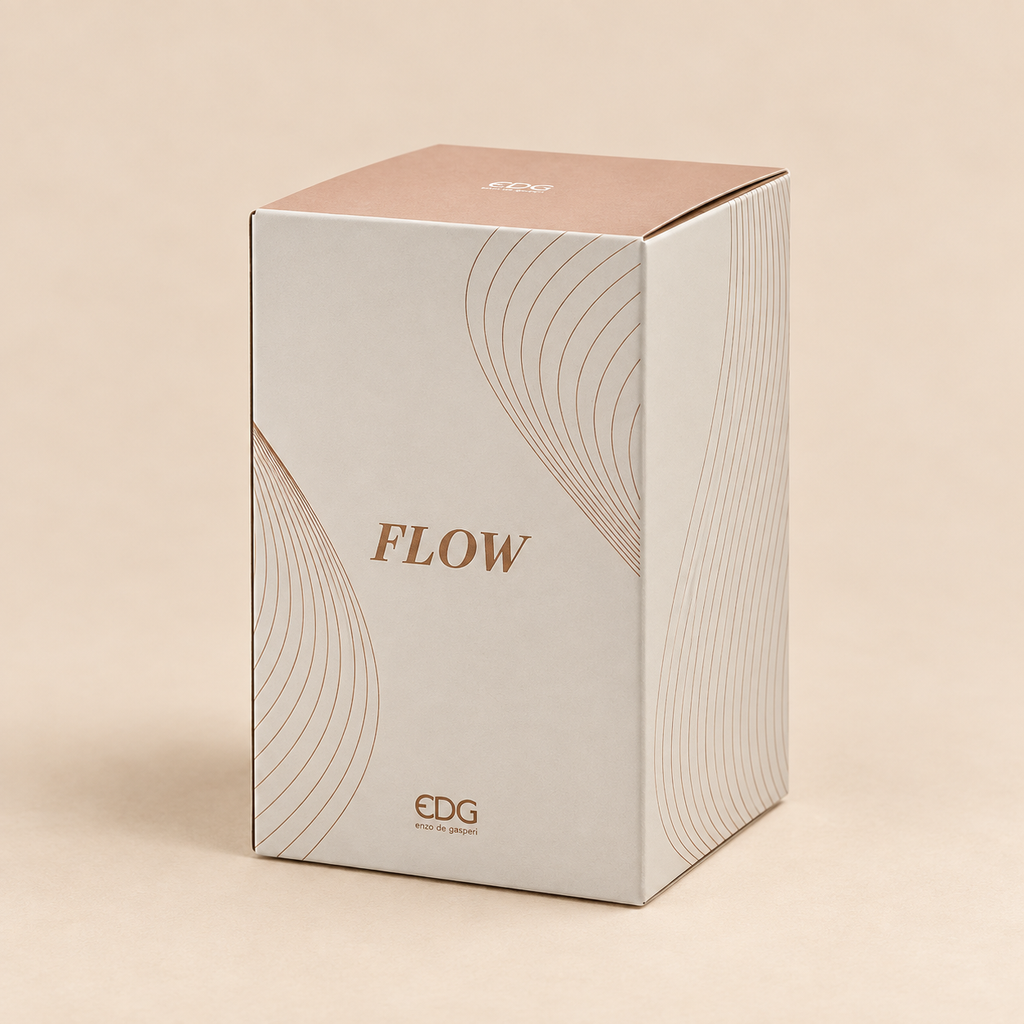 Vaso Design EDG Flow in Vetro Opaco Avorio Ø 19,5 x H 30,5 cm