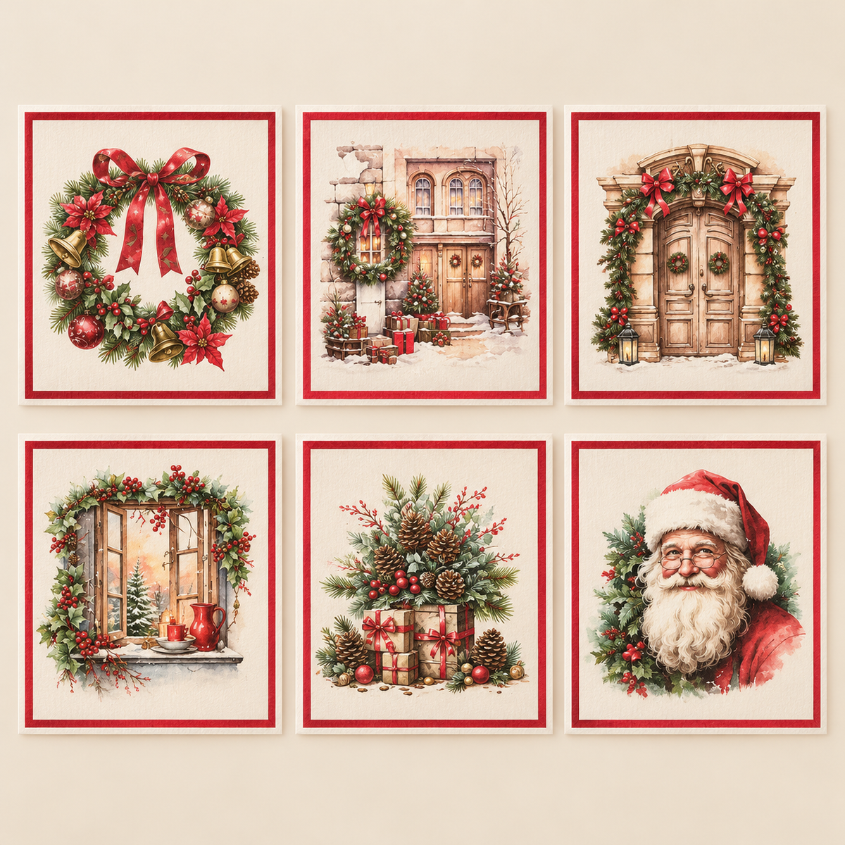 Set 6 Spugne da Cucina Natalizie in Cellulosa “Christmas is Coming”
