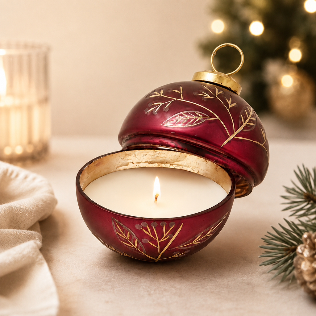 Candela Profumata Sfera di Natale "Bacche" EDG