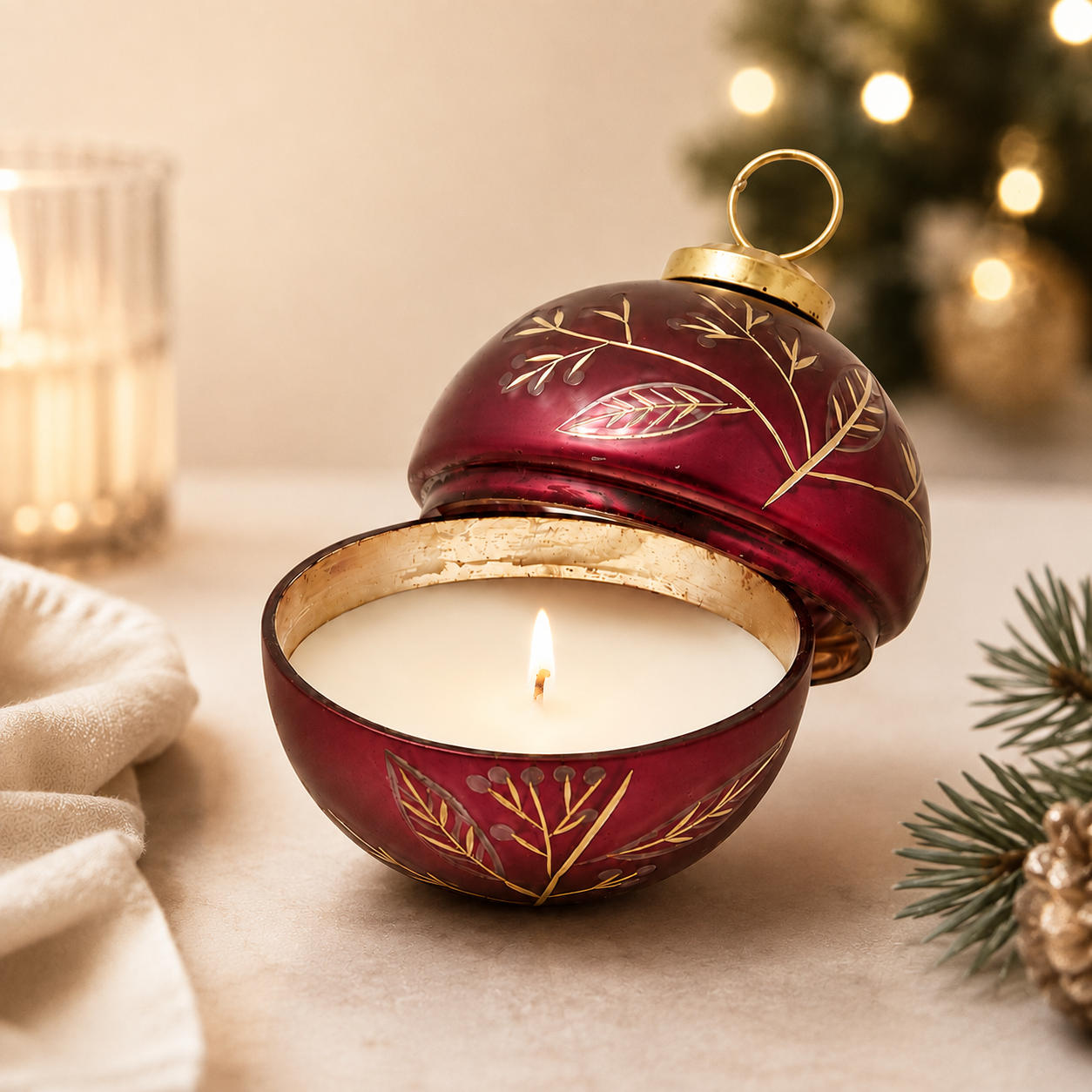 Candela Profumata Sfera di Natale "Bacche" EDG