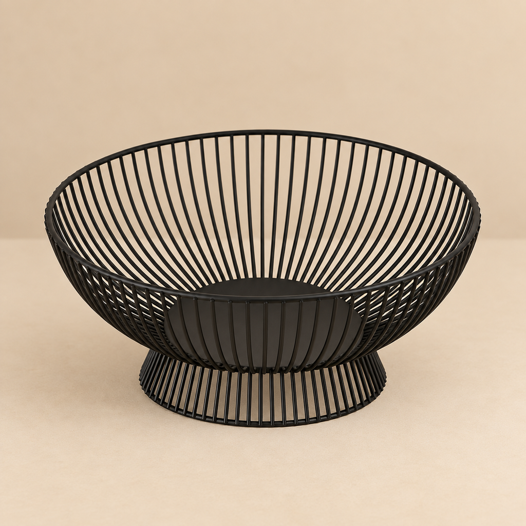 Cestino / centrotavola in metallo nero 25cm