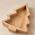 Vassoio Decorativo Natalizio in Legno Naturale a Forma di Albero di Natale 33 x 23 x 6 cm