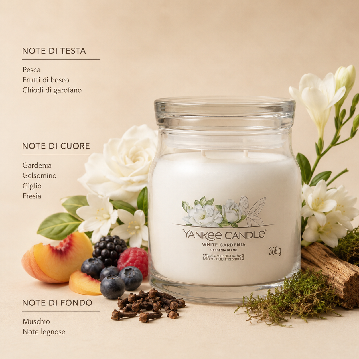 Yankee Candle Giara 368gr White Gardenia