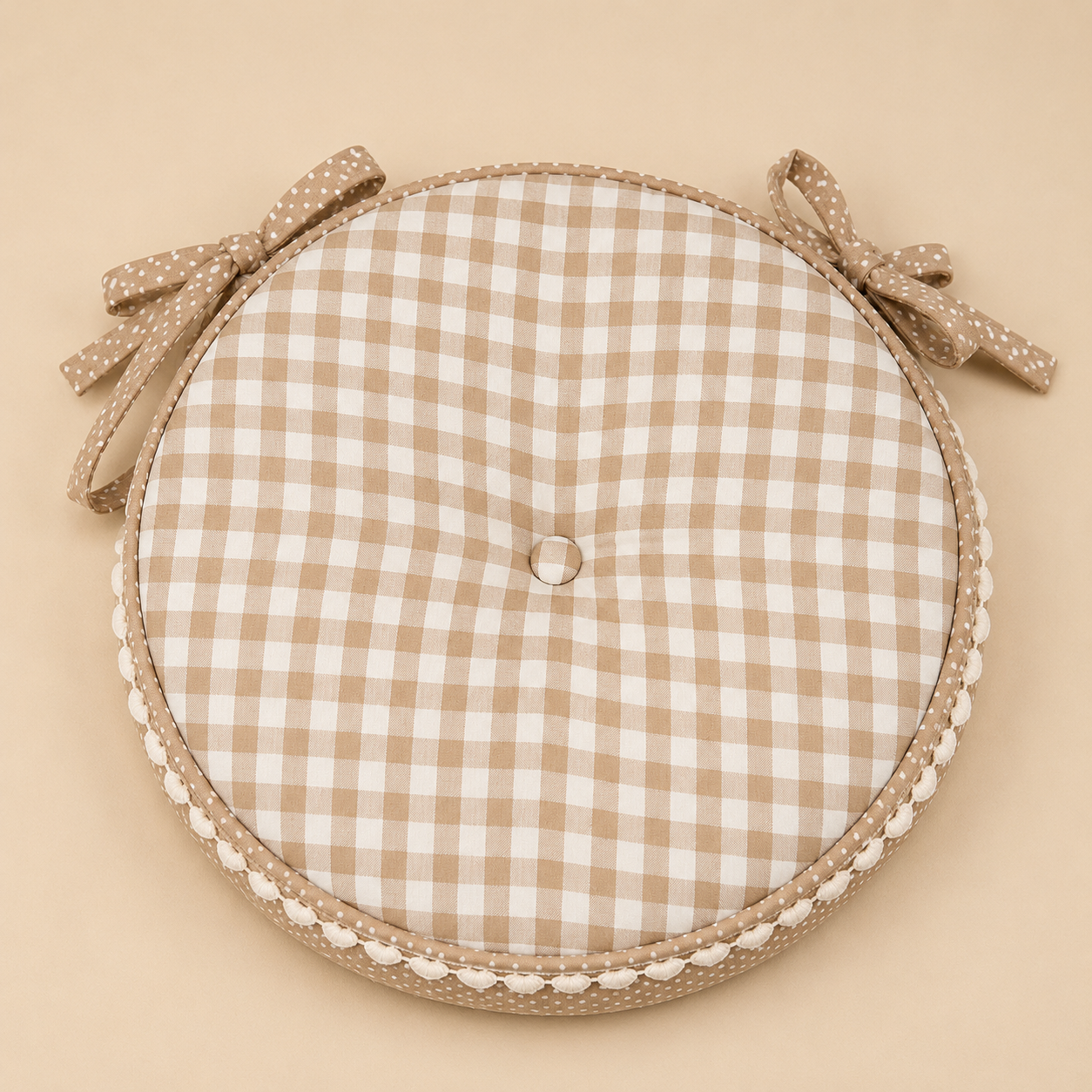 Cuscino sedia rotondo Basic Heart Beige