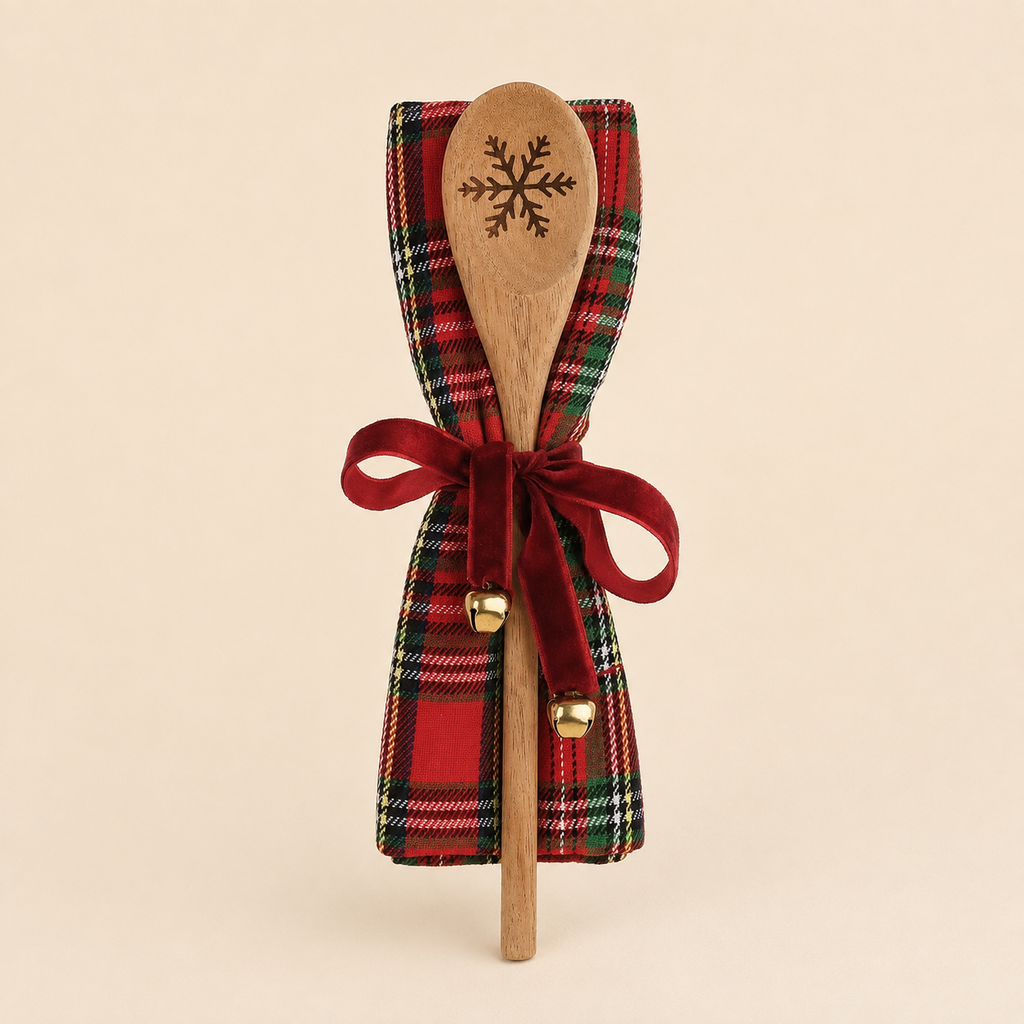 Canovaccio tartan con mestolo Christmas gift