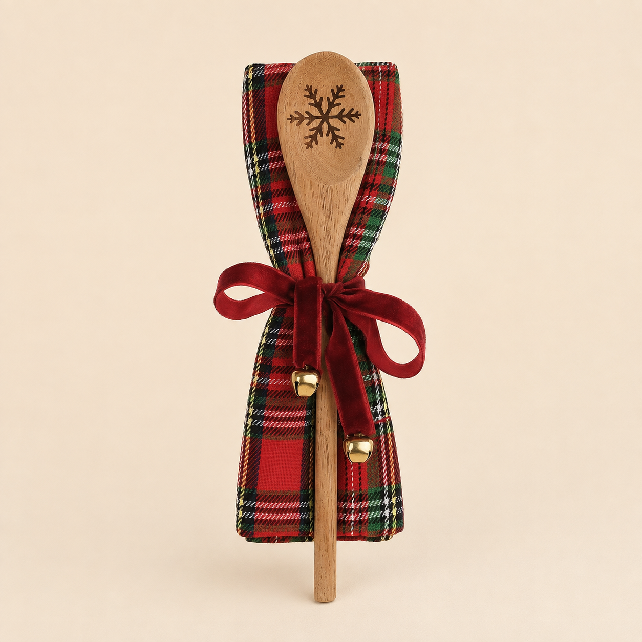 Canovaccio tartan con mestolo Christmas gift