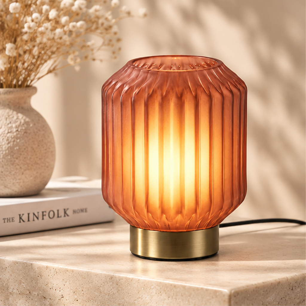 Lampada da Tavolo Bright Lamp Rosa Antico Ø 13 x H 17 cm – Vetro Modellato a Mano