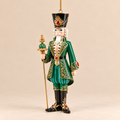 Pendente Natalizio Soldatino Schiaccianoci EDG con Cappello Nero e Scettro  16,5 cm