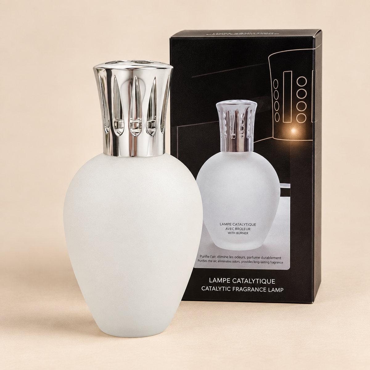 Lampada Catalitica Satin in Vetro Satinato Bianco 17 x 9 cm