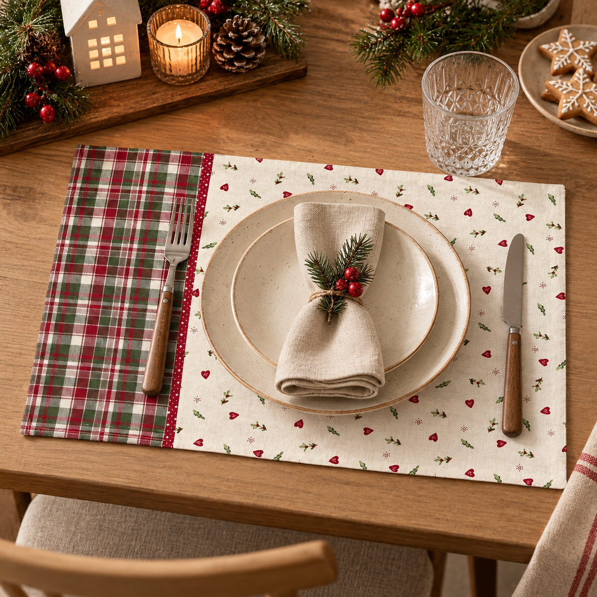 Tovaglietta Americana Christmas Time Double Face in Cotone
