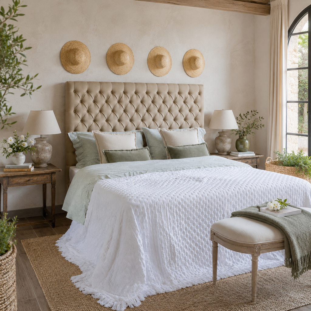 Trapunta matrimoniale con Frange Blanc Mariclò – Collezione Petali Uniti