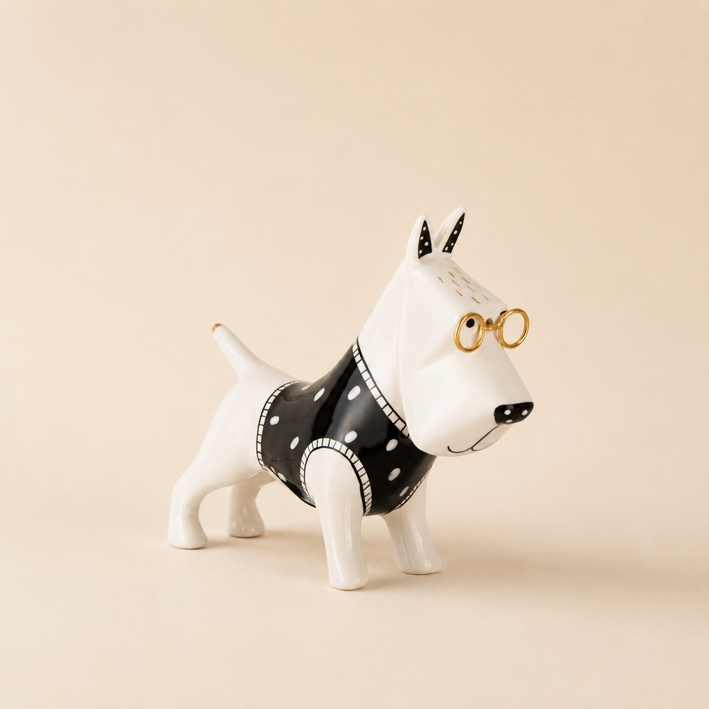 Decorazione Cane con Maglioncino in Ceramica