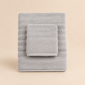 Set Asciugamani Bagno Luxury 2 Pezzi in Spugna 100% Cotone Naturale Grigio Chiaro