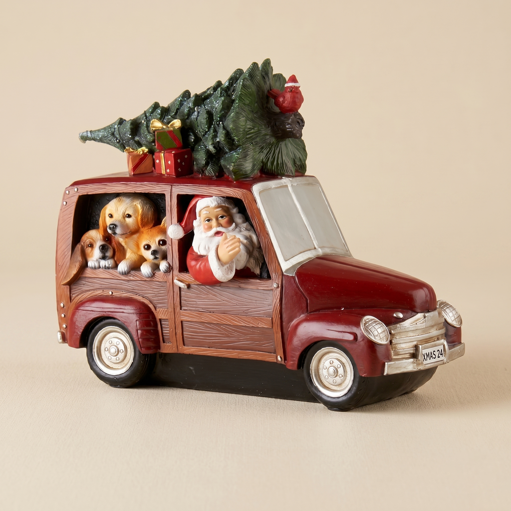 Macchina Babbo Natale con led