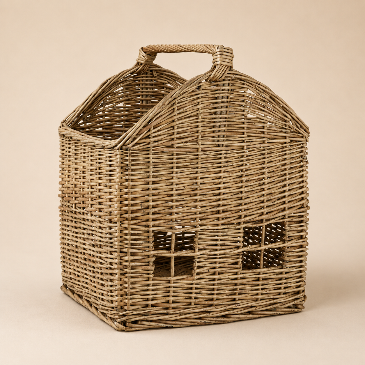 Cesta decorativa in vimini intrecciato