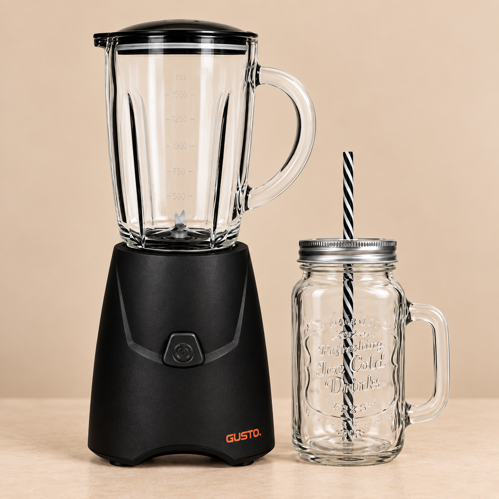 Gusta Mixer In a Jar – Frullatore con Caraffa e Barattolo da Bere