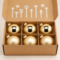 Set 6 Palline di Natale Oro in Vetro Ø 8 cm