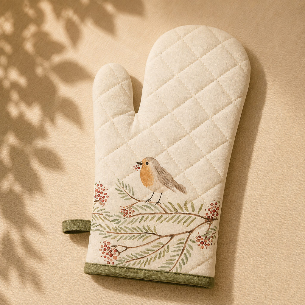 Guantone da Cucina Pettirosso in Cotone – 18 x 30 cm
