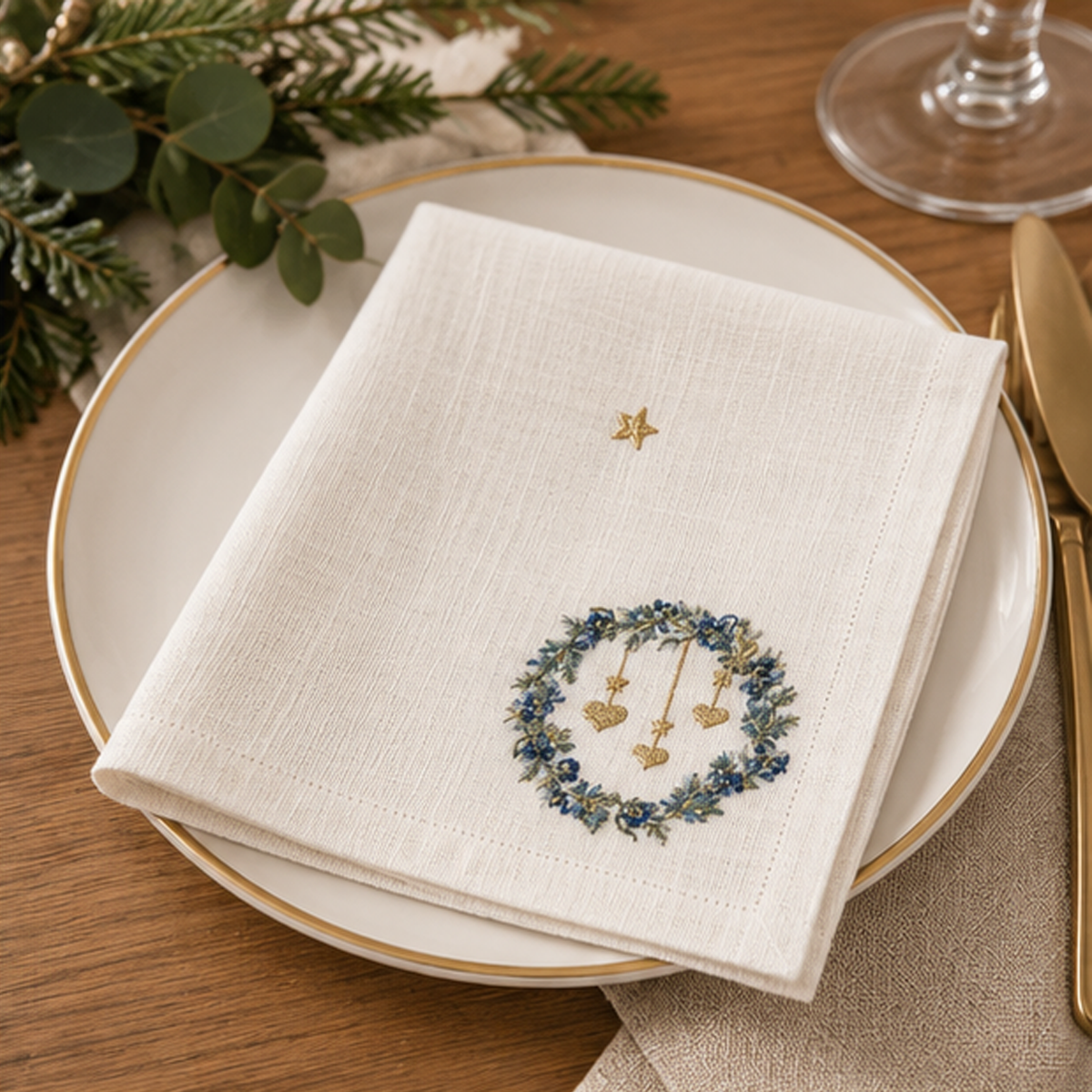 Tovagliolo Zelda GreenGate Bianco con Ricamo
