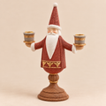 Portacandela Babbo Natale Doppio in Resina 31,5 x 21 x 11 cm
