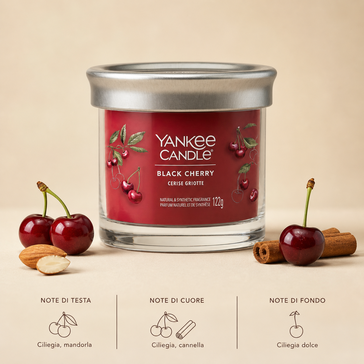 Yankee Candle candela tumbler  122gr Black Cherry