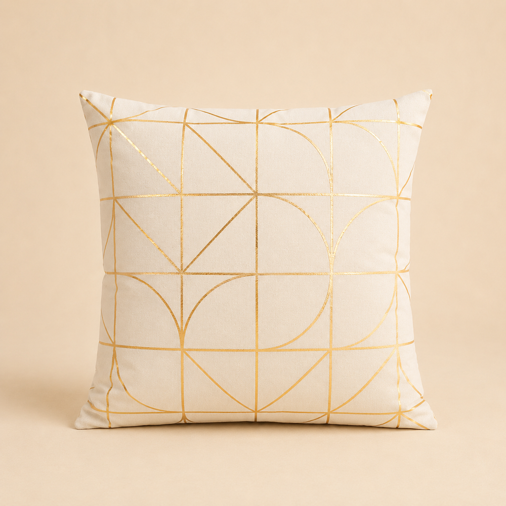 Cuscino motivo geometrici oro