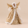 Angelo Natalizio Decorativo EDG Bianco e Oro con Ali Glitterate, Abito Ricamato e Stella 41cm