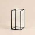 Lanterna Design Nera Effetto Vintage in Metallo e Vetro H 30 cm