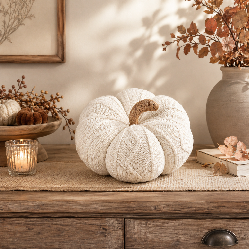 Zucca Decorativa in Maglia – Ø 31,5 x H 16 cm