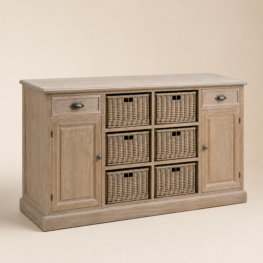 Buffet con Cesti in Legno