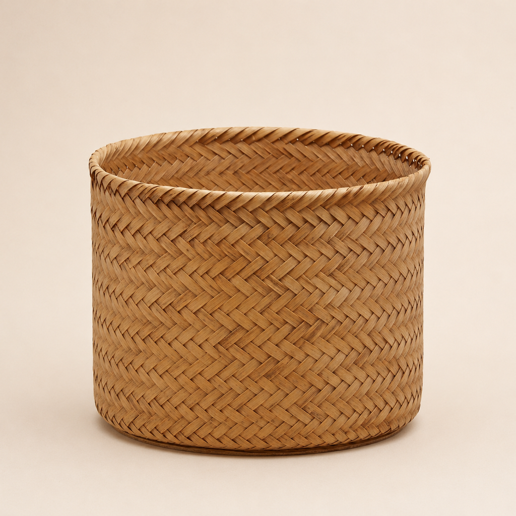 Cesto Rotondo in Bamboo Naturale – Ø 40 x H 32 cm