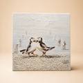 Dipinto a Mano con Pulcinelle di Mare – 30 x 30 cm