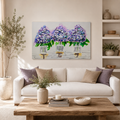 Dipinto a Mano Fiori Viola – 60 x 90 cm
