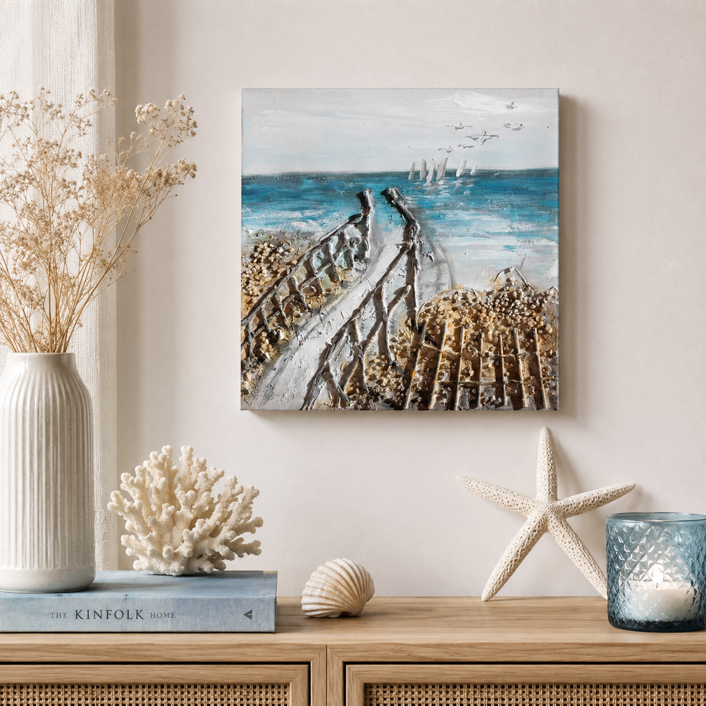 Dipinto a Mano Spiaggia – 30 x 30 cm