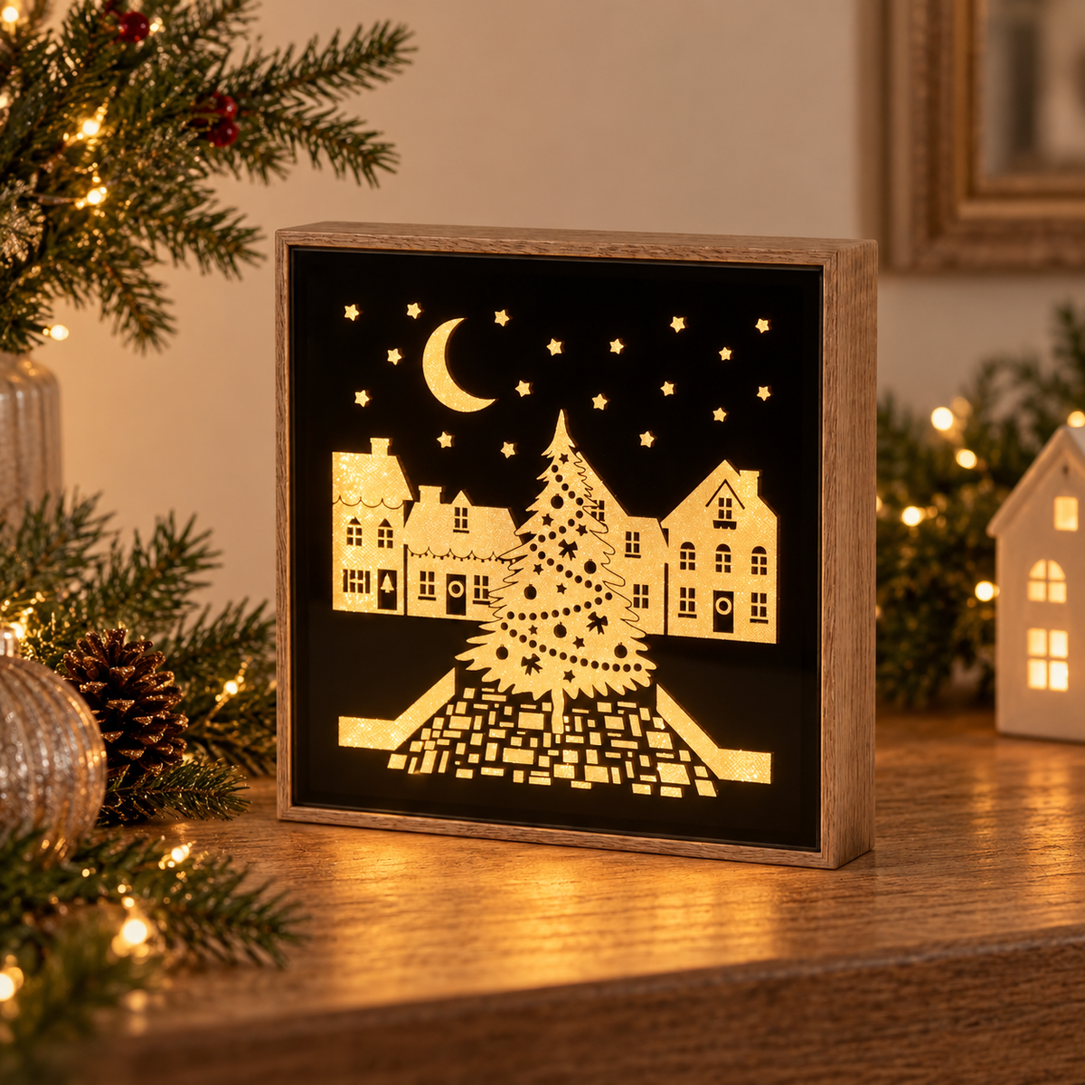 Quadretto con led Paesaggi Segreti albero