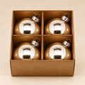 Set 4 Sfere di Natale in Vetro Argento Lucido Effetto Specchio – Ø 8 cm
