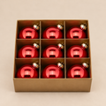 Set 9 Sfere di Natale in Vetro Rosso Lucido e Opaco Ø 6 cm